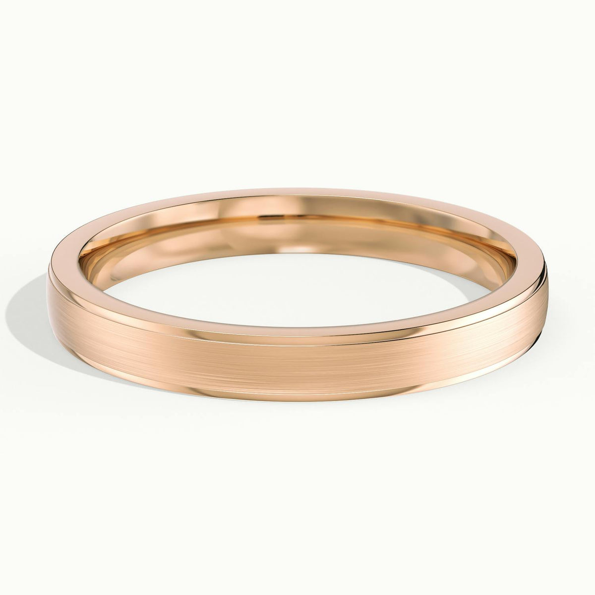 3mm Cut Down Edge Wedding Band in 14K Rose Gold