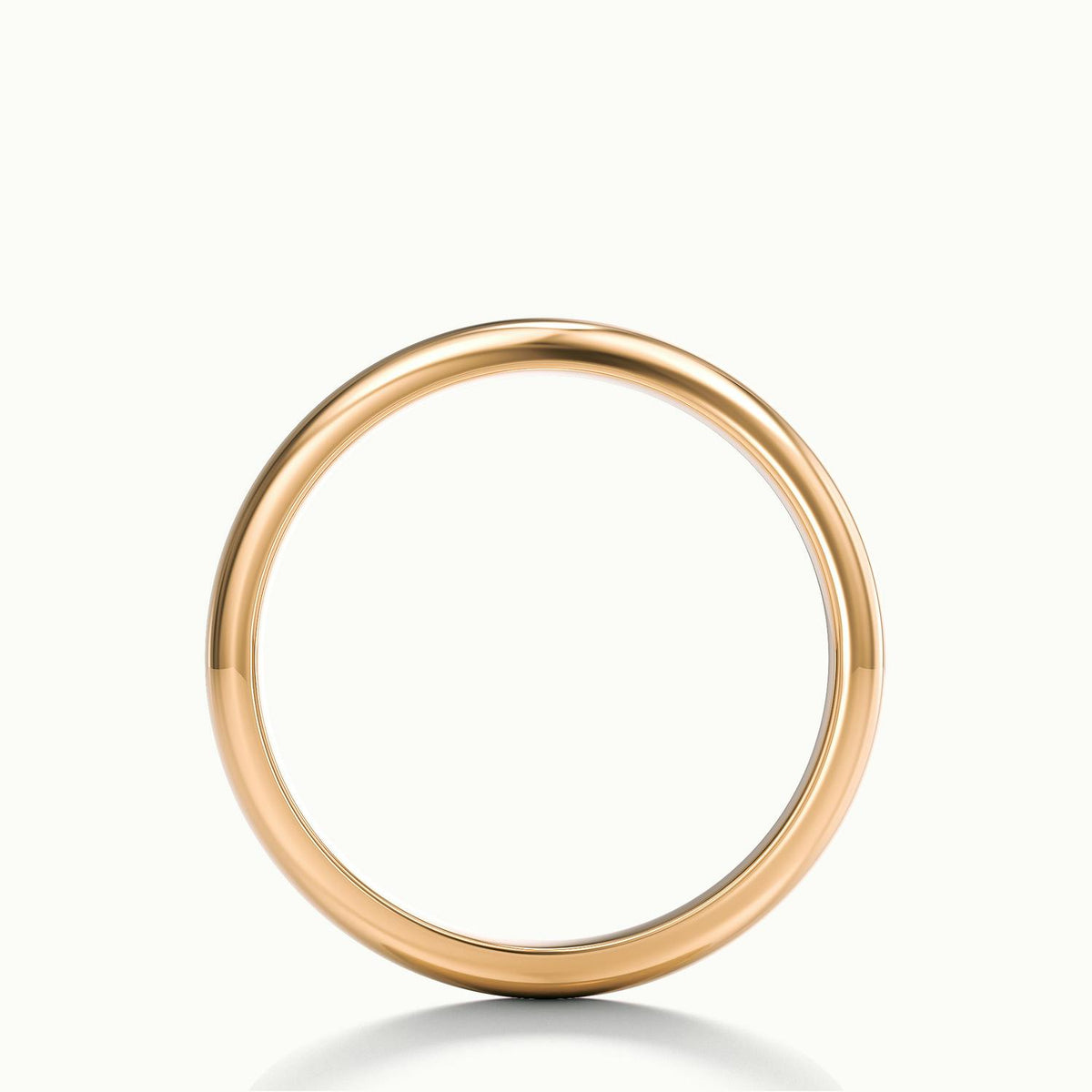 3mm Half Round D-Shape Wedding Band in 14K Rose Gold