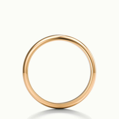 3mm Half Round D-Shape Wedding Band in 14K Rose Gold