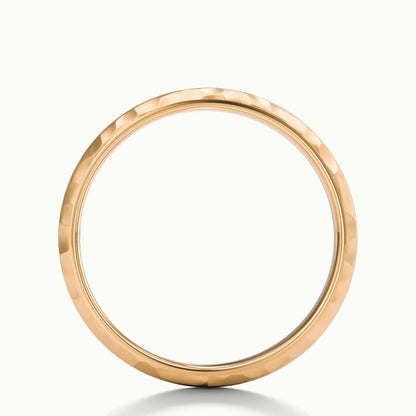3mm Hammered Wedding Band in 14K Rose Gold