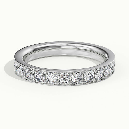 3mm Pavé Set Lab Grown Diamond Full Eternity Ring in 18K White Gold