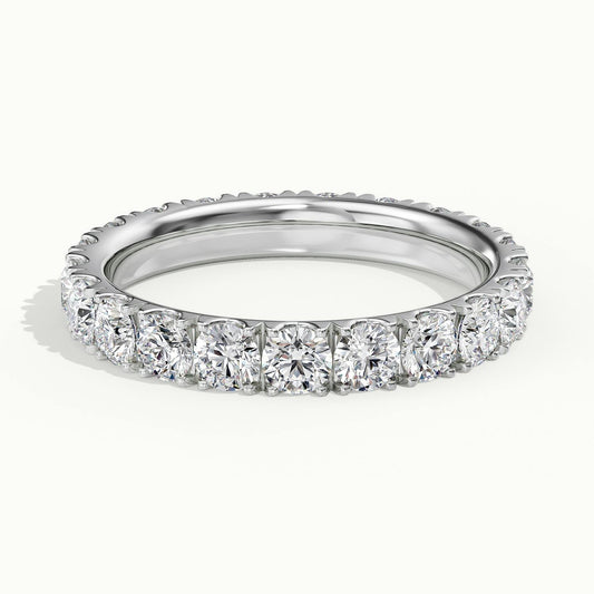 3mm Scalloped Pavé Lab Grown Diamond Full Eternity Ring in 18K White Gold