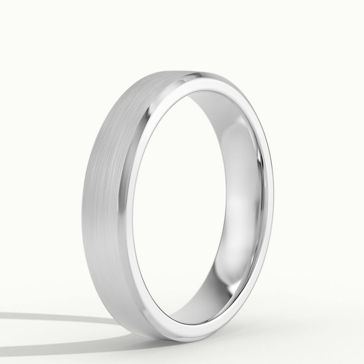 4.5mm Beveled Edge Wedding Band in 18K White Gold