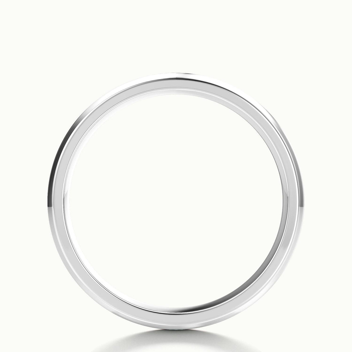 4.5mm Beveled Edge Wedding Band in 18K White Gold