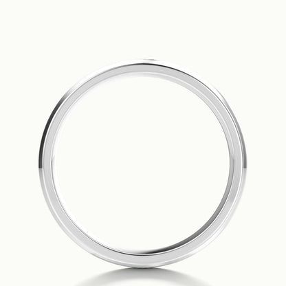 4.5mm Beveled Edge Wedding Band in 18K White Gold