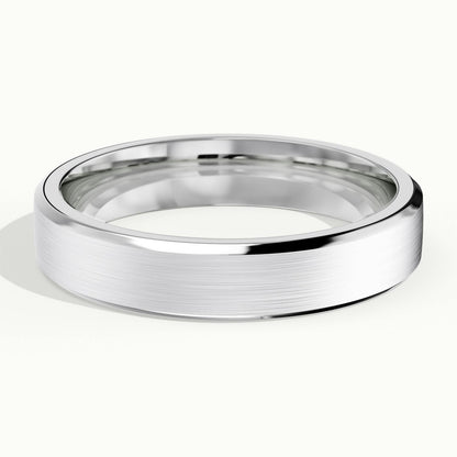 4.5mm Beveled Edge Wedding Band in 18K White Gold