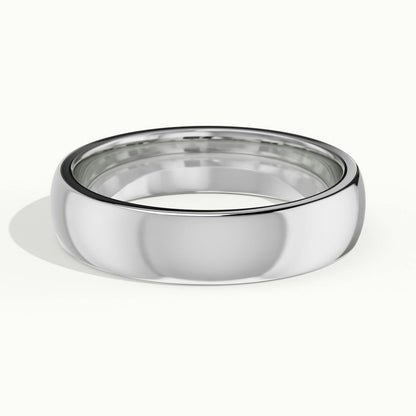 4.5mm Cushion Profile Wedding Band in 10K White Gold