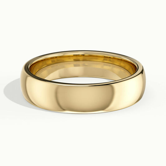 4.5mm Cushion Profile Wedding Band in 14K Yellow Gold