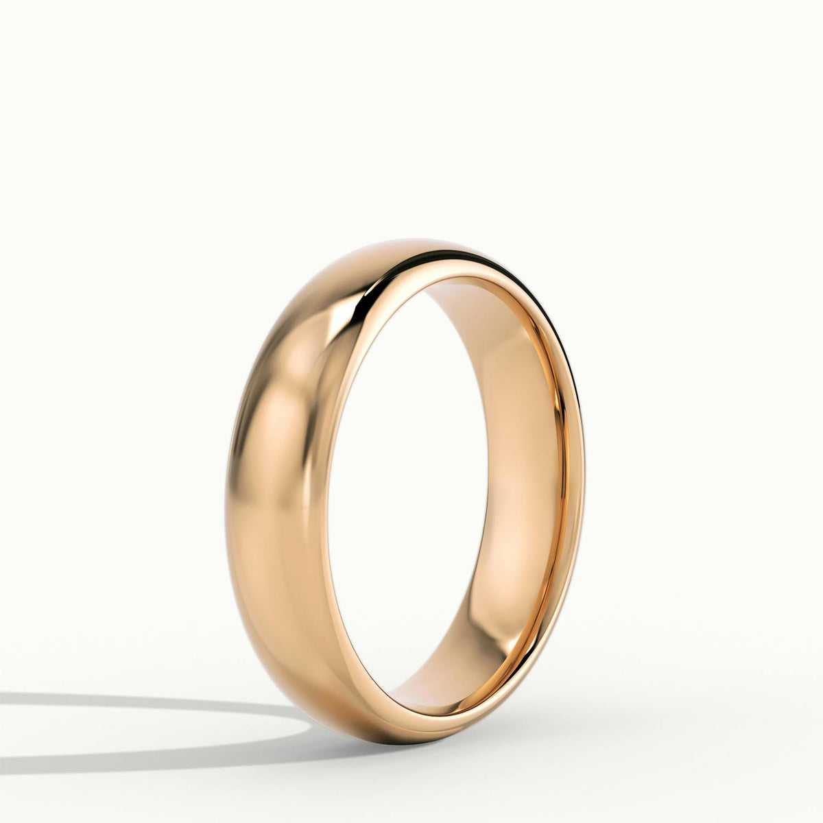 4.5mm Domed Comfort Fit Wedding Band in 14K Rose Gold