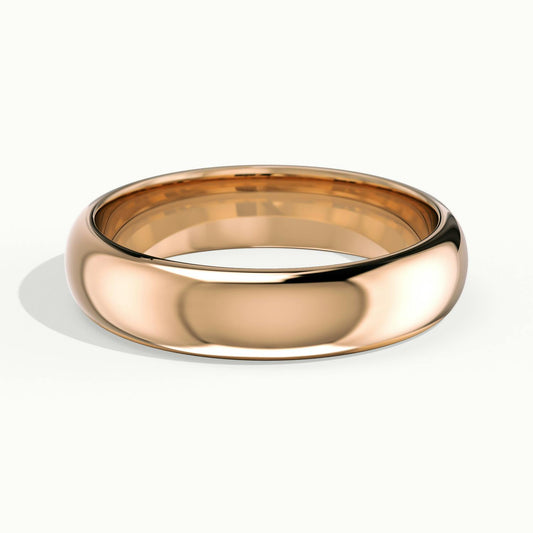 4.5mm Half Round D-Shape Wedding Band in 10K Rose Gold