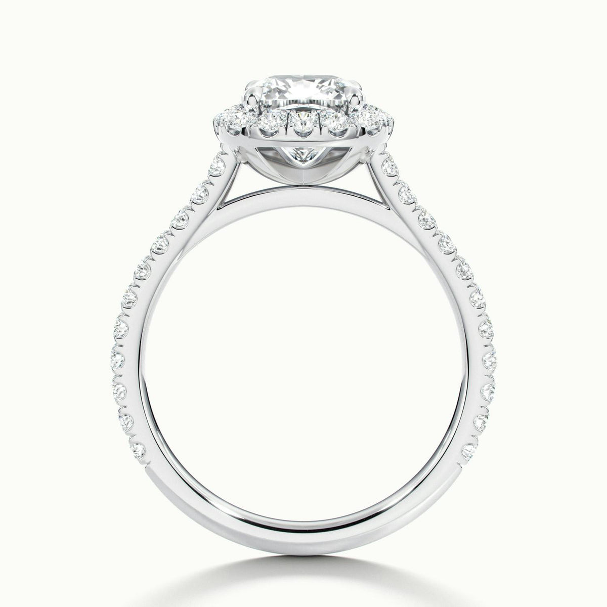 Orla Scallop 1.5 Carat Cushion Lab Grown Diamond Halo Engagement Ring in 14K White Gold - view 3