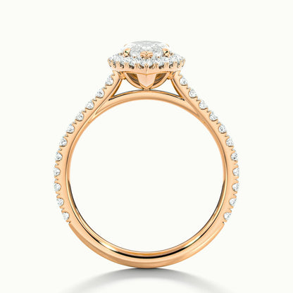 Orla Scallop 2.5 Carat Marquise Lab Grown Diamond Halo Engagement Ring in 14K Rose Gold - view 3