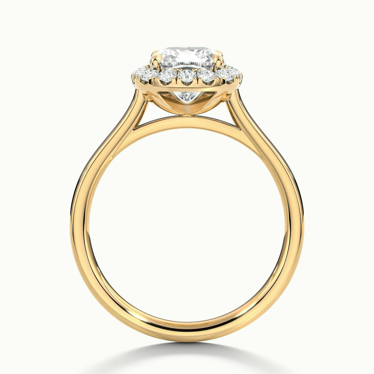 Orla 2.5 Carat Cushion Lab Grown Diamond Halo Engagement Ring in 18K Yellow Gold - view 3