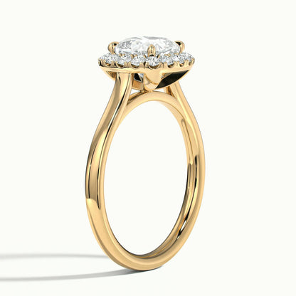 Orla 2.5 Carat Cushion Lab Grown Diamond Halo Engagement Ring in 18K Yellow Gold - view 4