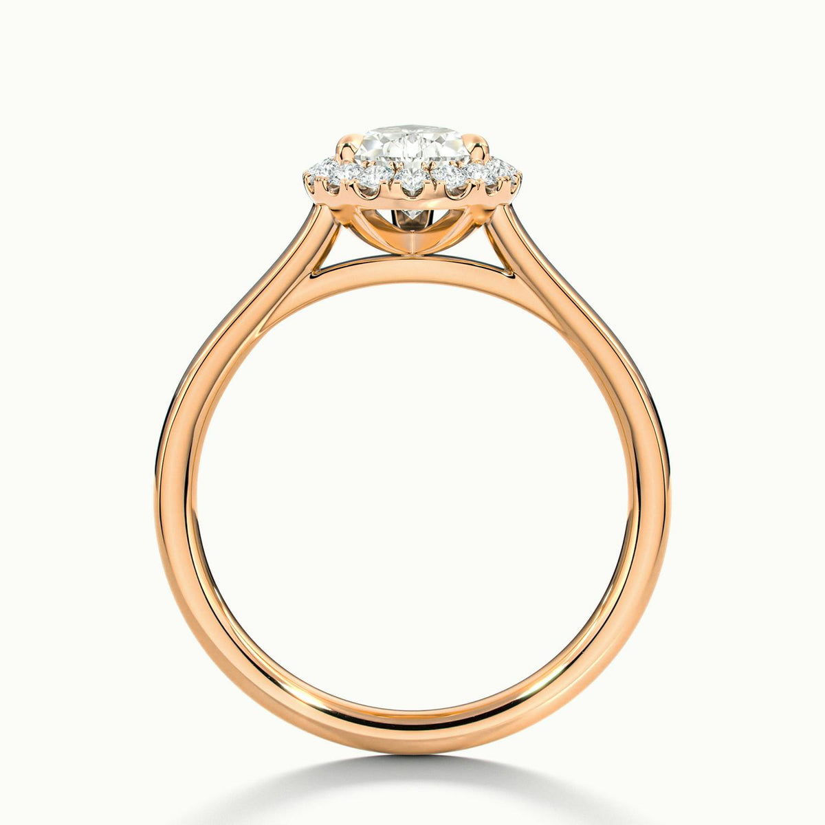 Orla 3 Carat Pear Lab Grown Diamond Halo Engagement Ring in 18K Rose Gold - view 3