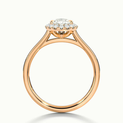 Orla 3 Carat Pear Lab Grown Diamond Halo Engagement Ring in 18K Rose Gold - view 3