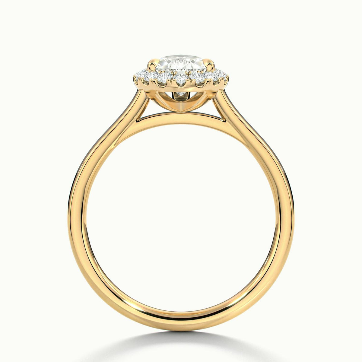 Orla 2.5 Carat Pear Lab Grown Diamond Halo Engagement Ring in 14K Yellow Gold - view 3