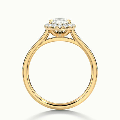 Orla 2.5 Carat Pear Lab Grown Diamond Halo Engagement Ring in 14K Yellow Gold - view 3