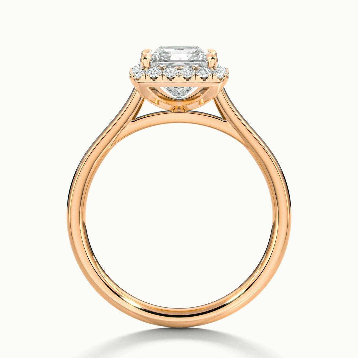 Orla 4.5 Carat Princess Lab Grown Diamond Halo Engagement Ring in 10K Rose Gold - view 3