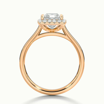 Orla 4.5 Carat Princess Lab Grown Diamond Halo Engagement Ring in 10K Rose Gold - view 3