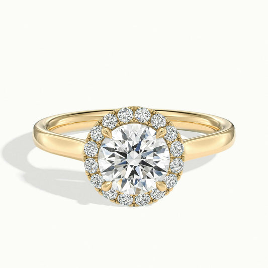Orla 2.5 Carat Round Lab Grown Diamond Halo Engagement Ring in 18K Yellow Gold - view 1