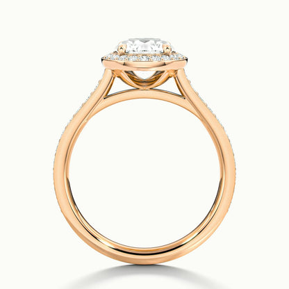 Wren Pavé 3 Carat Round Lab Grown Diamond Halo Engagement Ring in 10K Rose Gold - view 3