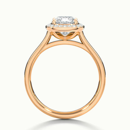 Wren 1 Carat Cushion Lab Grown Diamond Halo Engagement Ring in 18K Rose Gold - view 3