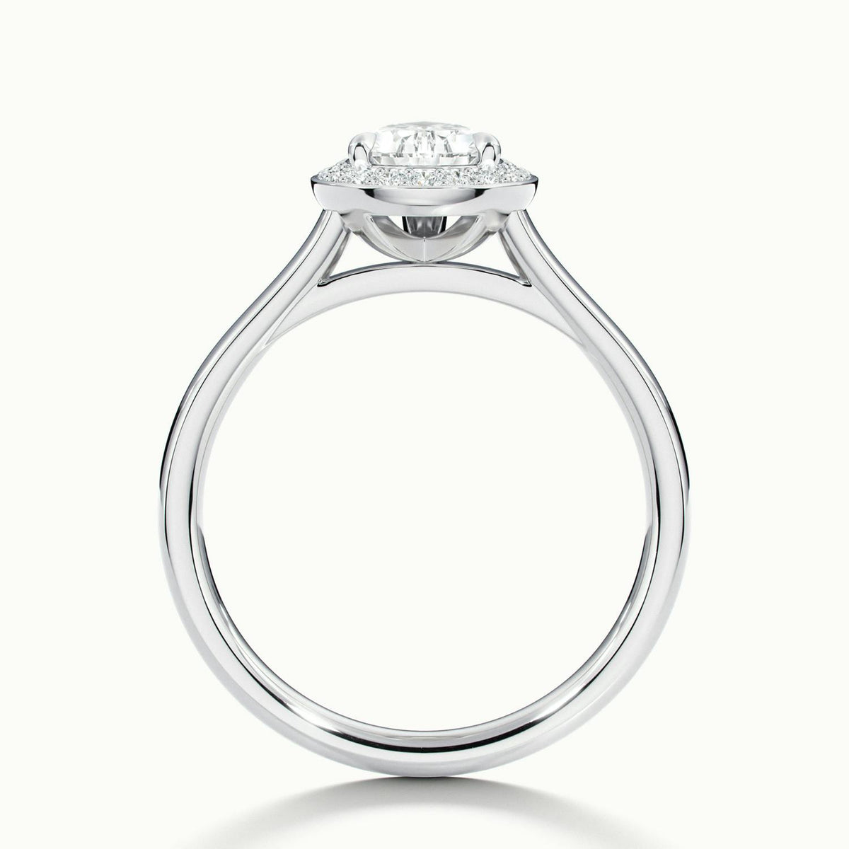 Wren 4.5 Carat Pear Lab Grown Diamond Halo Engagement Ring in 925 Silver - view 3