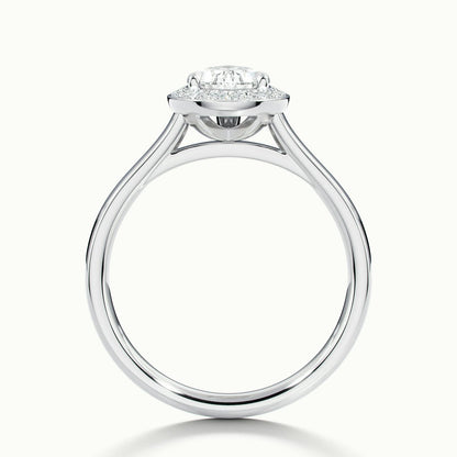 Wren 4.5 Carat Pear Lab Grown Diamond Halo Engagement Ring in 925 Silver - view 3