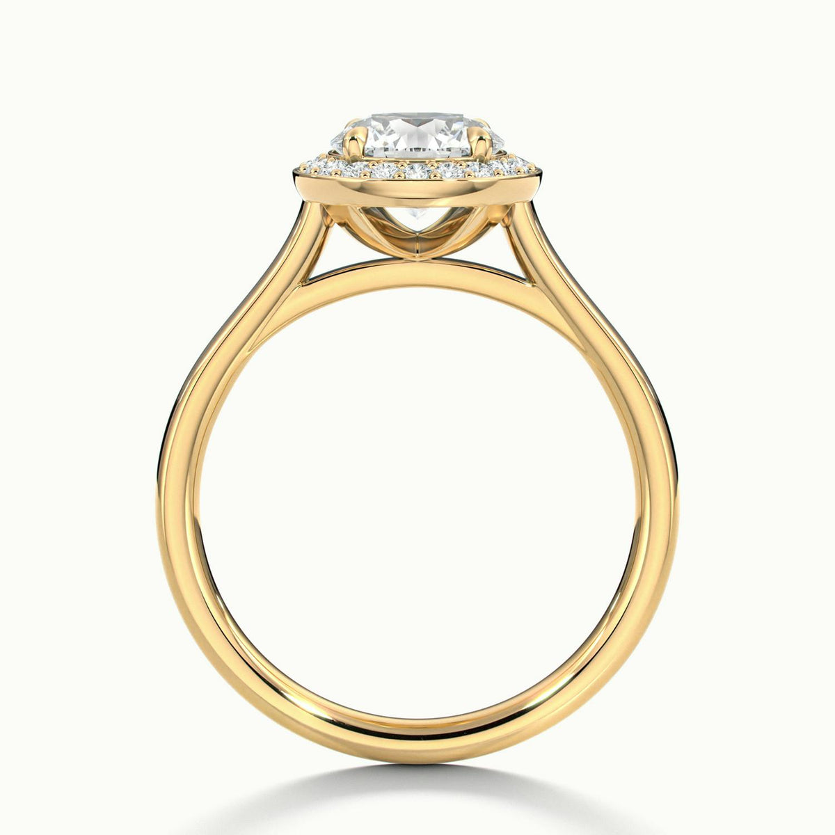 Wren 4.5 Carat Round Lab Grown Diamond Halo Engagement Ring in 10K Yellow Gold - view 3