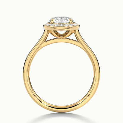 Wren 4.5 Carat Round Lab Grown Diamond Halo Engagement Ring in 10K Yellow Gold - view 3