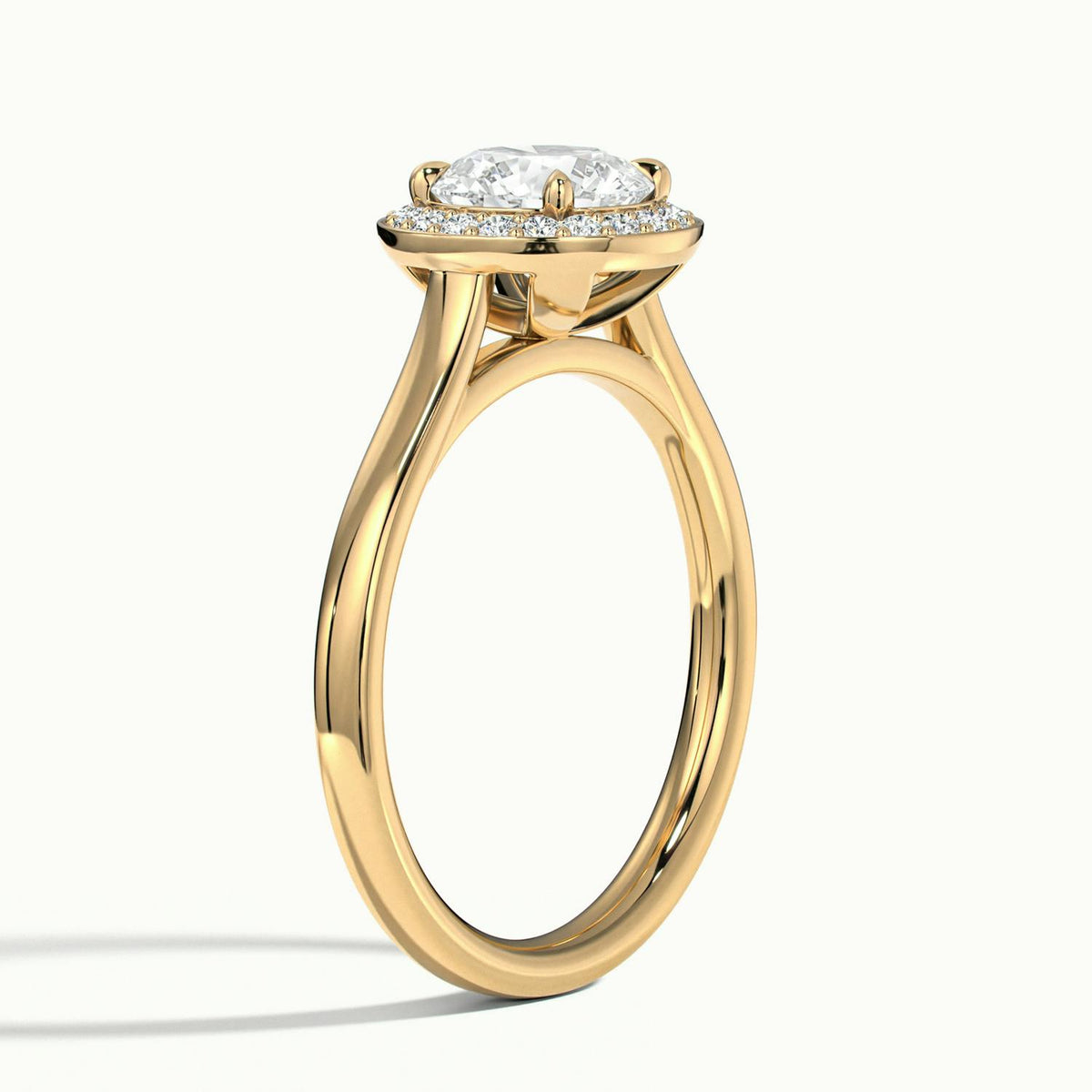 Wren 4.5 Carat Round Lab Grown Diamond Halo Engagement Ring in 10K Yellow Gold - view 4