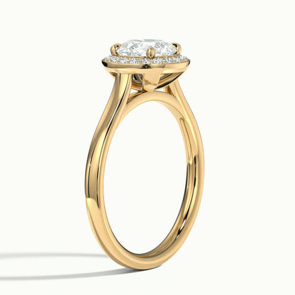 Wren 4.5 Carat Round Lab Grown Diamond Halo Engagement Ring in 10K Yellow Gold - view 4