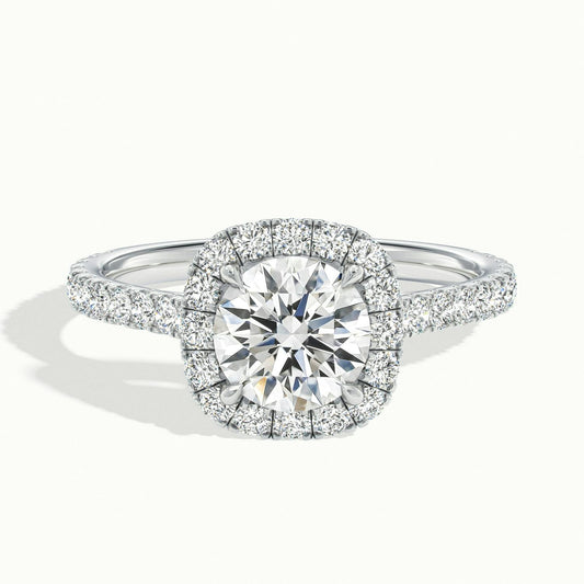 Vera 2.5 Carat Round Lab Grown Diamond Halo Engagement Ring in 925 Silver - view 1