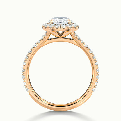 Lumi 4.5 Carat Round Lab Grown Diamond Halo Engagement Ring in 10K Rose Gold - view 3