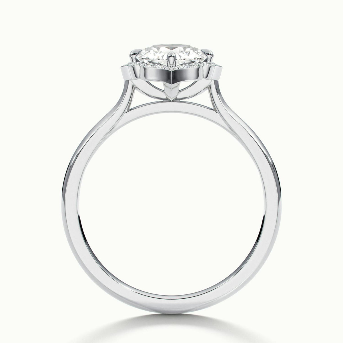 Rosa 3.5 Carat Round Lab Grown Diamond Halo Engagement Ring in Platinum - view 3