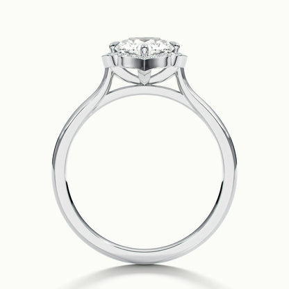 Rosa 3.5 Carat Round Lab Grown Diamond Halo Engagement Ring in Platinum - view 3