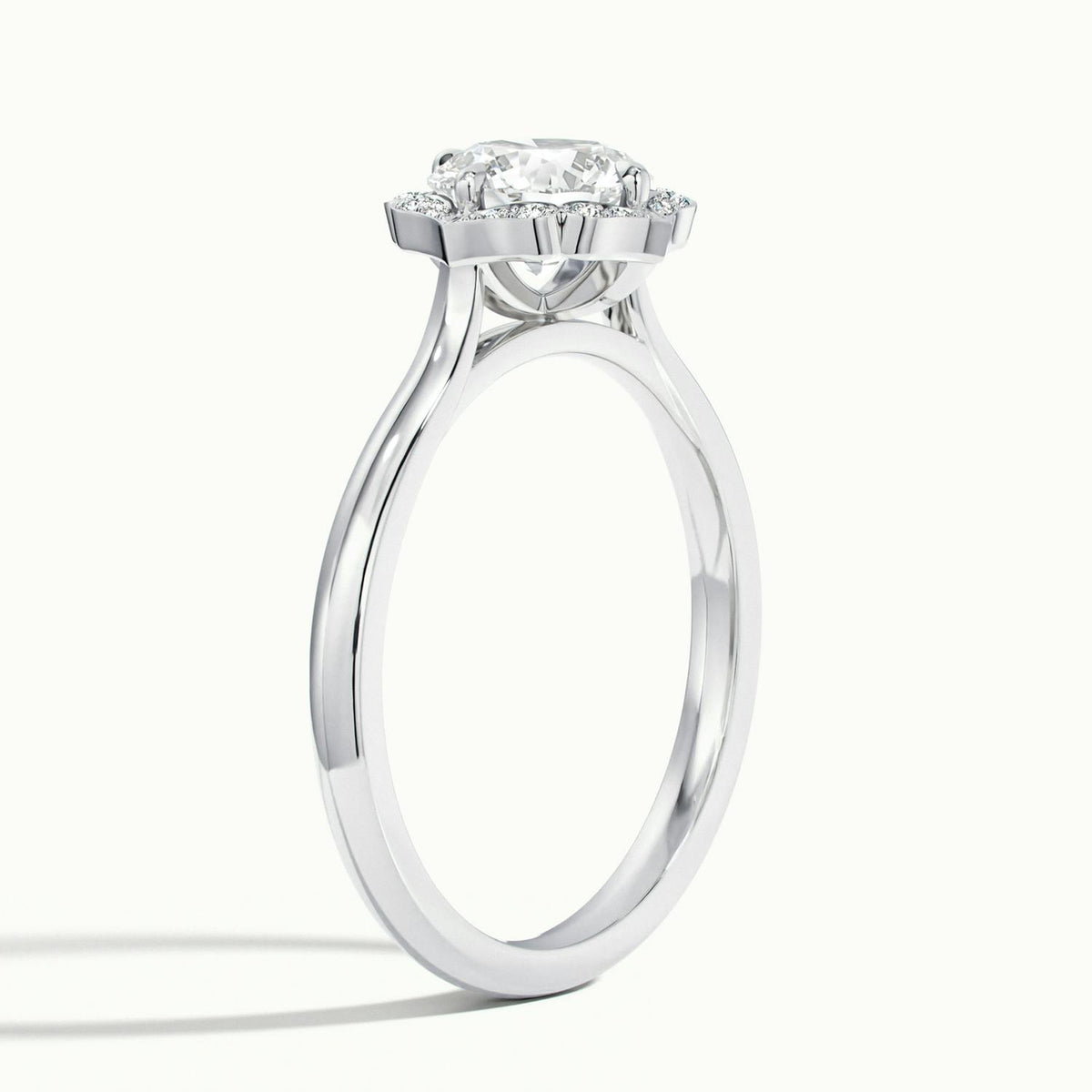 Rosa 3.5 Carat Round Lab Grown Diamond Halo Engagement Ring in Platinum - view 4