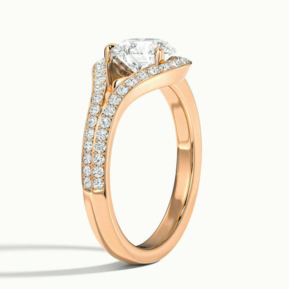 Vesna Pavé 1 Carat Round Lab Grown Diamond Halo Engagement Ring in 14K Rose Gold - view 4
