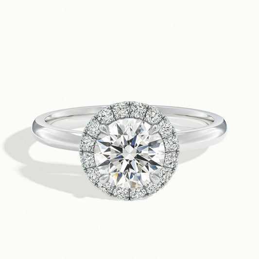 Anouk 1 Carat Round Lab Grown Diamond Halo Engagement Ring in Platinum - view 1