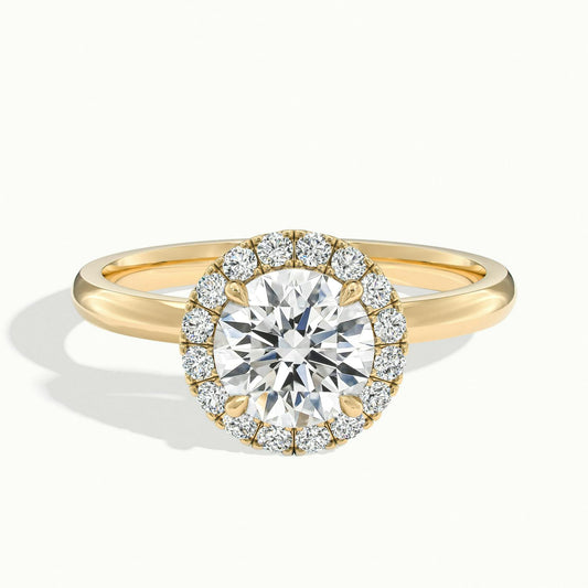 Anouk 1 Carat Round Lab Grown Diamond Halo Engagement Ring in 14K Yellow Gold - view 1