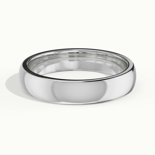 4mm Cushion Profile Wedding Band in 10K White Gold