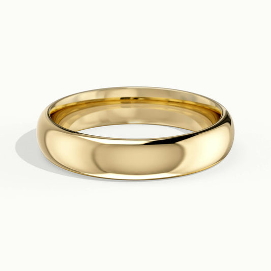 4mm Domed Comfort Fit Wedding Band in 14K Yellow Gold