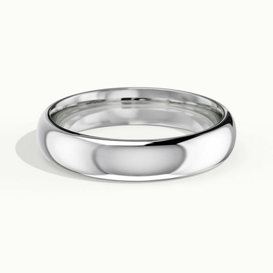 4mm Domed Comfort Fit Wedding Band in Platinum