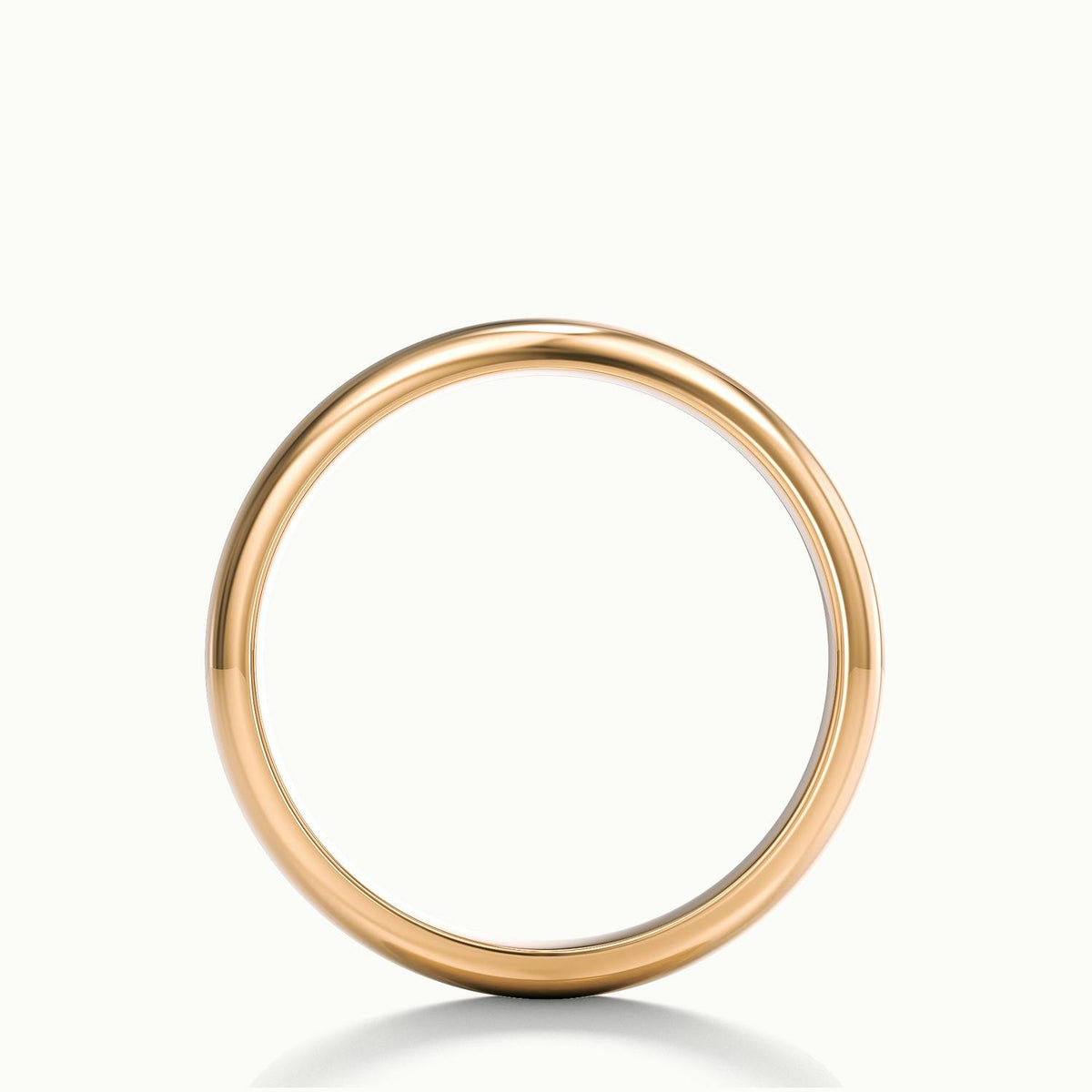 4mm Half Round D-Shape Wedding Band in 10K Rose Gold
