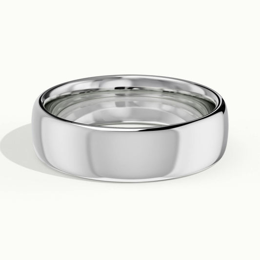 5.5mm Classic Comfort Fit Wedding Band in 10K White Gold