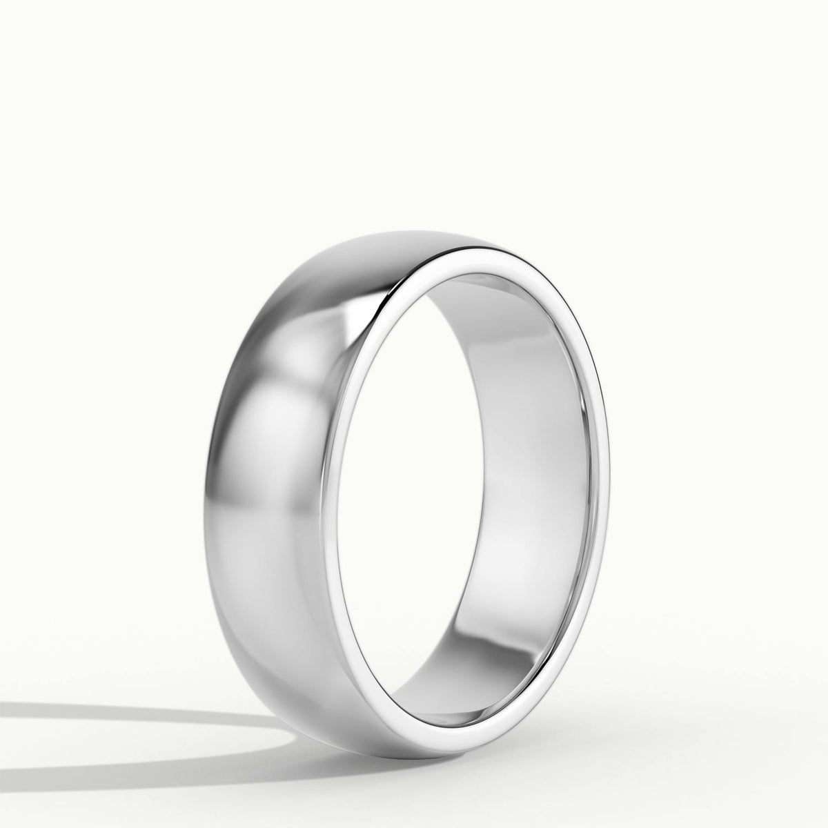 5.5mm Cushion Profile Wedding Band in 10K White Gold