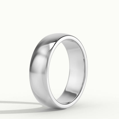 5.5mm Cushion Profile Wedding Band in 10K White Gold