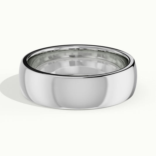 5.5mm Cushion Profile Wedding Band in 18K White Gold