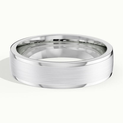 5.5mm Cut Down Edge Wedding Band in 10K White Gold